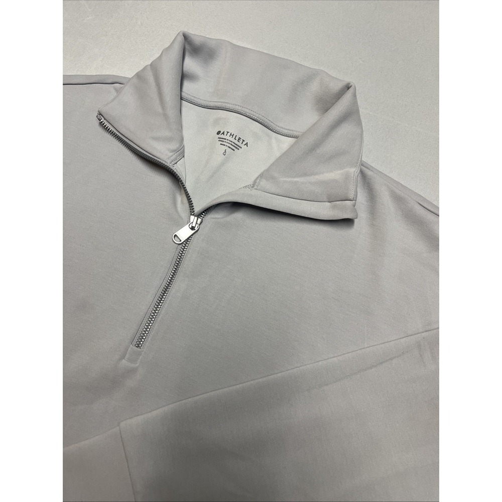 Athleta Seasoft Quarter Zip Women's Large Soft Pullover Light Gray